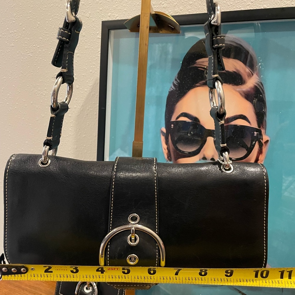 COACH Vintage Soho Buckle 9739 Black Leather Shoulder Bags With Matching Wallet - Picture 11 of 17